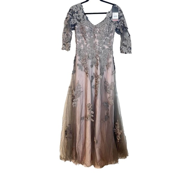 LA FEMME Lace & Tulle Embroidered A-Line Gown Size 4 NWT - Picture 9 of 9